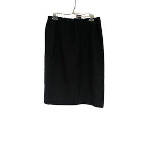 Kasper Women's A-Line Pencil Cut Mini Side Slit Midi Skirt Black 12